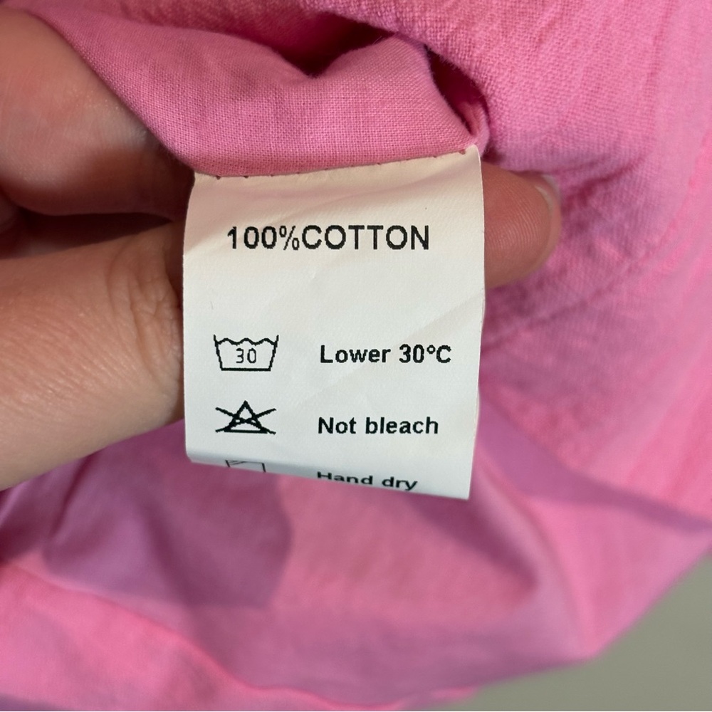SNDYS x Revolve NWT Cotton Tuscany Linen Dress in Bubblegum Pink Size Medium - Picture 11 of 11